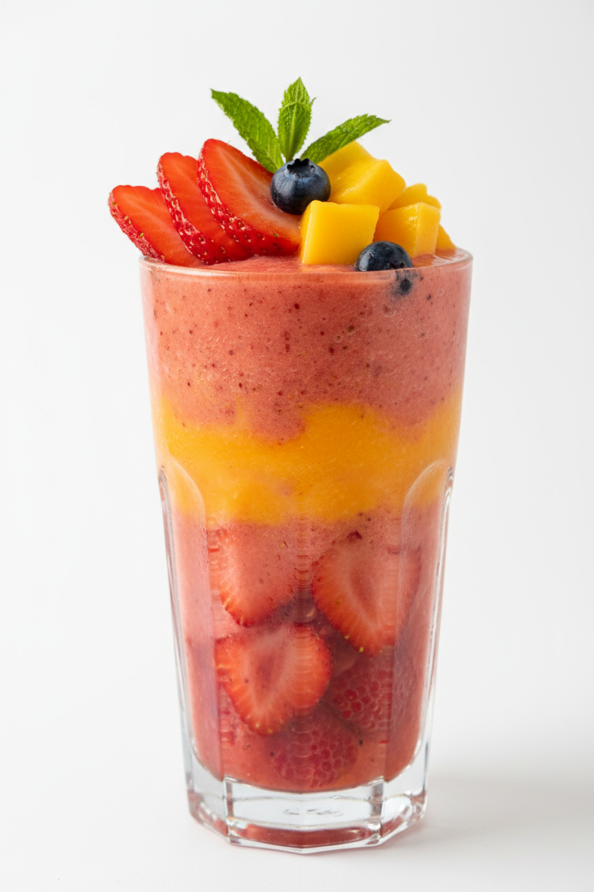 Freshly blended fruit smoothie